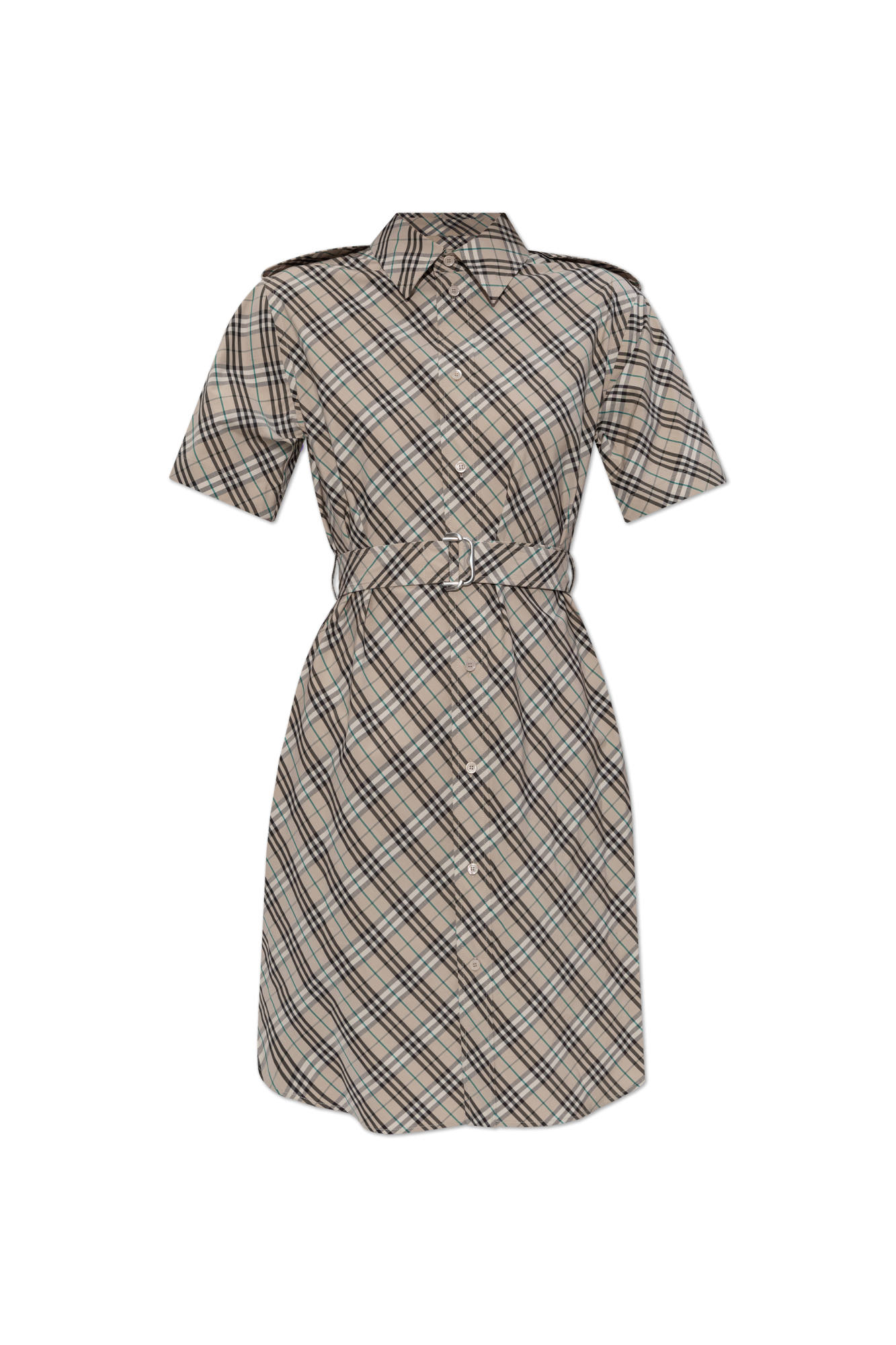Beige Checkered Dress Burberry - Vitkac Italy